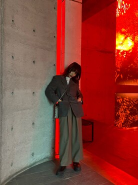 「THROW by SLY（スローバイスライ）のアイテム（スラックス）」を使った、MIU さん（レディース・163cm）の秋コーディネート