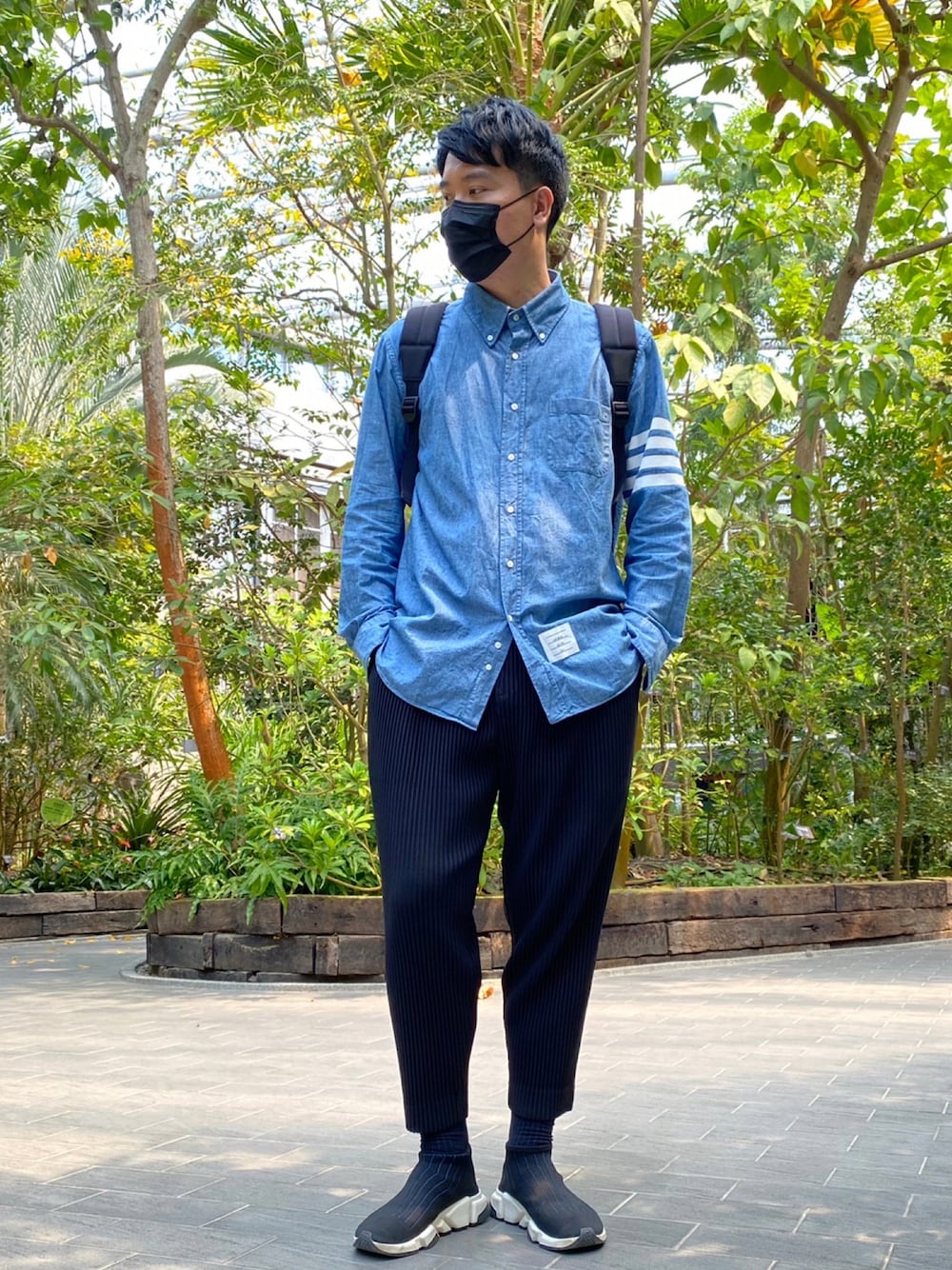 THOM BROWNE トムブラウン ストライプ長袖シャツ サイズ0