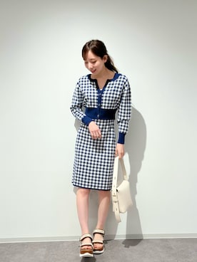 「JILL by JILL STUART（ジルバイジルスチュアート）のボリュームスポサン（サンダル）」を使った、JILL by JILL STUART STAFFさん（レディース・161cm）の冬コーディネート