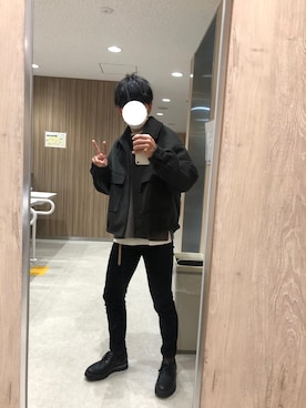 「WYM LIDNM（ウィム バイ リドム）のMILANO RIB HEAVY WEIGHT PO KNIT（ニット/セーター）」を使った、わらびもちさん（メンズ・169cm）の冬コーディネート