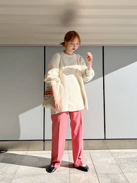 「ニット/セーター」｜ONISHI_165cmさん（レディース・165cm）の冬コーディネート