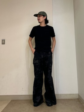 「アイテム（キャップ）」を使った、mutaさん（メンズ・182cm）の夏コーディネート