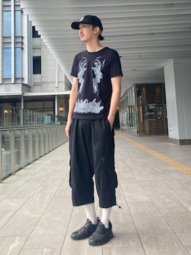 「アイテム（帽子）」を使った、mutaさん（メンズ・182cm・30代）の夏コーディネート