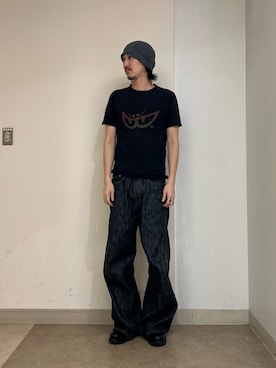 「アイテム（ニットキャップ/ビーニー）」を使った、mutaさん（メンズ・182cm・30代）の夏コーディネート