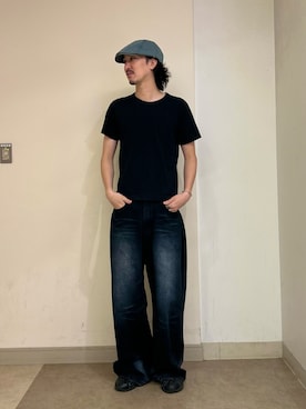 「アイテム（ハンチング/ベレー帽）」を使った、mutaさん（メンズ・182cm・30代）の夏コーディネート