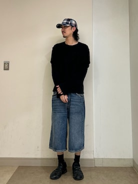 「アイテム（キャップ）」を使った、mutaさん（メンズ・182cm）の秋コーディネート