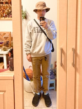 「Gregory」｜「アイテム（帽子）」を使った、tomolexさん（メンズ・172cm）の春コーディネート