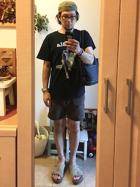 「STEVENSON OVERALL CO.（スティーブンソンオーバーオール）のアイテム（キャップ）」を使った、tomolexさん（メンズ・172cm）の夏コーディネート