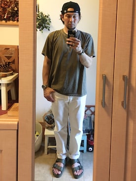 「THREE FACE（スリーフェイス）のアイテム」を使った、tomolexさん（メンズ・172cm）の夏コーディネート