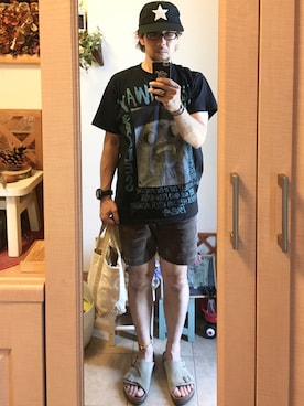 「THREE FACE（スリーフェイス）のアイテム」を使った、tomolexさん（メンズ・172cm）の夏コーディネート