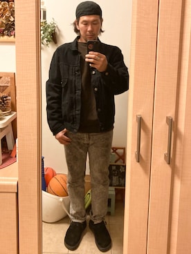 「THREE FACE（スリーフェイス）のアイテム」を使った、tomolexさん（メンズ・172cm）の冬コーディネート