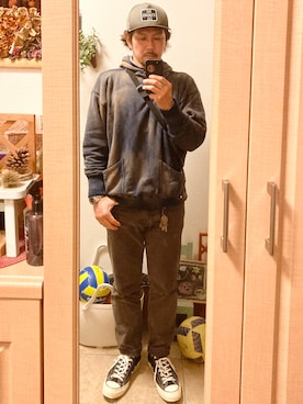 「THREE FACE（スリーフェイス）のアイテム」を使った、tomolexさん（メンズ・172cm）の春コーディネート