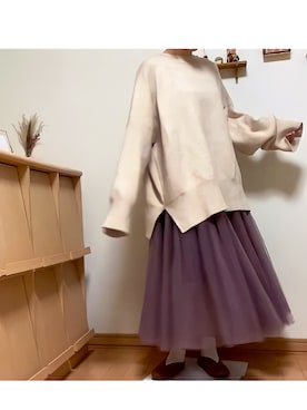「fifth（フィフス）の[低身長サイズ有]チュールロングスカート（スカート）」を使った、sena🧸さん（レディース・152cm）の冬コーディネート