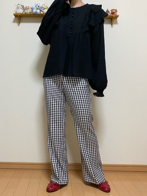 GRL（グレイル）の「ギンガムチェックフレアパンツ（その他パンツ
