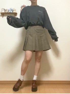 「ems excite（エムズエキサイト）のアイテム（スカート、ベージュ系）」を使った、sena🧸さん（レディース・152cm）の春コーディネート
