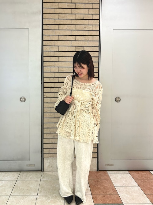 mystic ブラウス シャツ クロシェトップス＆ ビスチェSET