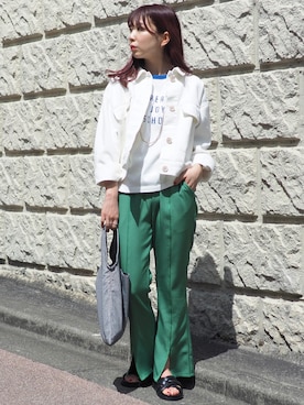 「BeAMS DOT（ビームスドット）のアイテム（ジャケット/アウター）」を使った、k a m e 𓅮さん（レディース・158cm）の春コーディネート