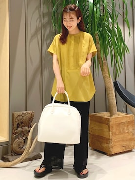 「BEAMS」｜「アイテム（ボストンバッグ）」を使った、k a m e 𓅮さん（レディース・158cm）の夏コーディネート