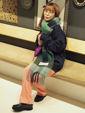 「Acne Studios（アクネストゥディオズ）のアイテム」を使った、k a m e 𓅮さん（レディース・158cm）の秋コーディネート