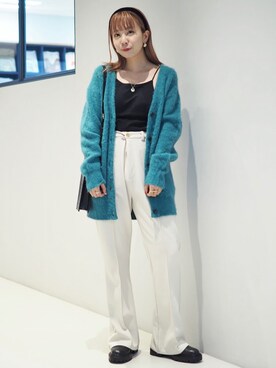 「BeAMS DOT（ビームスドット）のアイテム（スラックス）」を使った、k a m e 𓅮さん（レディース・158cm）の秋コーディネート