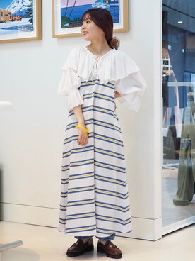「BeAMS DOT（ビームスドット）のアイテム（ワンピース/ドレス）」を使った、k a m e 𓅮さん（レディース・158cm）の春コーディネート