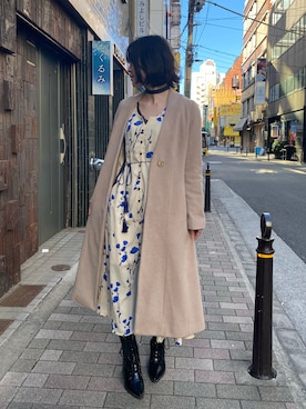 「LILY BROWN（リリーブラウン）のアイテム（チェスターコート）」を使った、yurika000さん（レディース・158cm）の秋コーディネート