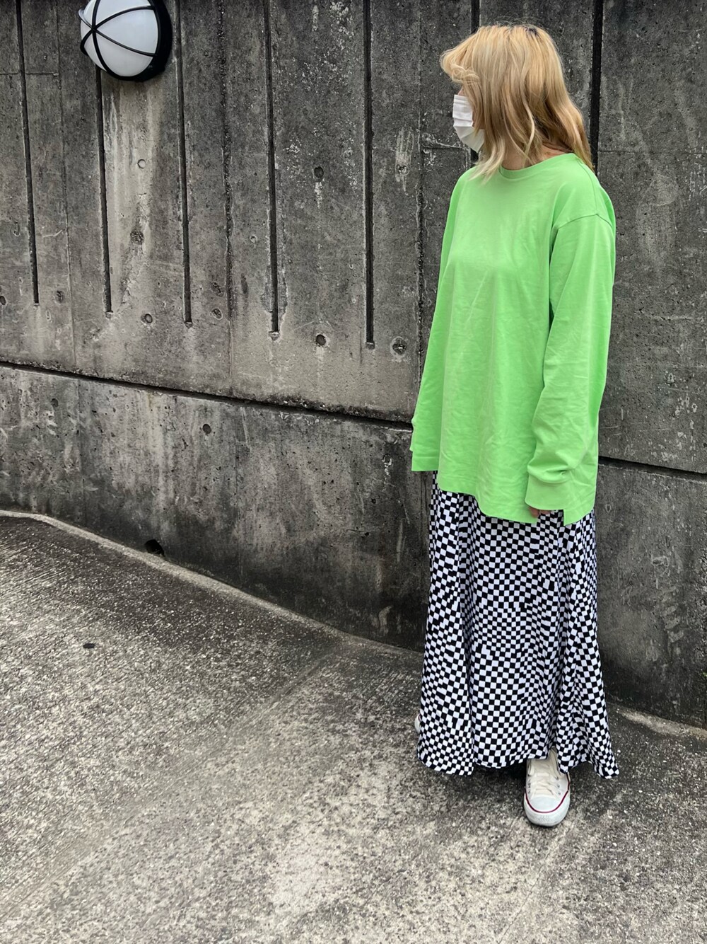 「オトナカジュアル、休日スタイル、春服、ラクチンコーデ、低身長、ラフ、いいね、save、フォローお願いします🤑、ootd」｜「LOWRYS FARMのソデボリュームＴＬＳ　264229（Tシャツ/カットソー、グリーン系）」を使った、Ｔ.さん（レディース・156cm）の春コーディネートの1枚目の写真