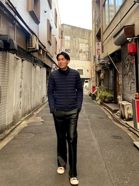 「ARMANI EXCHANGE（アルマーニエクスチェンジ）のアイテム（ダウンジャケット/コート）」を使った、昴さん（メンズ・183cm）の冬コーディネート