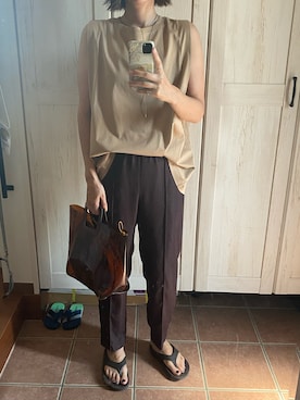 「REAL CUBE（リアルキューブ）のアイテム（バッグ）」を使った、trnwearさん（レディース・171cm）の夏コーディネート