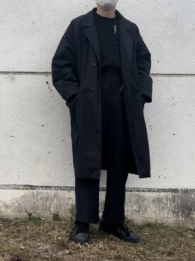 「my beautiful landlet（マイビューティフルランドレット）のアイテム（チェスターコート）」を使った、kitemiluさん（メンズ・167cm）の冬コーディネート