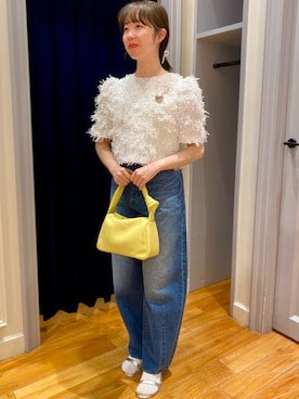 「ショート丈トップス」｜「アイテム（その他トップス）」を使った、nol hikariさん（レディース・156cm）の春コーディネート