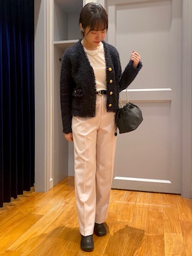 「秋」｜「アイテム（ノーカラージャケット）」を使った、nol hikariさん（レディース・156cm）の秋コーディネート