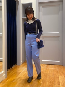 「NOLLEY’S（ノーリーズ）のアイテム（その他アウター）」を使った、nol hikariさん（レディース・156cm）の秋コーディネート