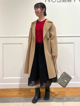 「NOLLEY’S（ノーリーズ）のアイテム（ダッフルコート）」を使った、nol hikariさん（レディース・156cm）の冬コーディネート