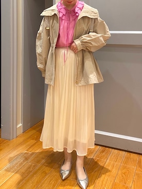 「NOLLEY’S（ノーリーズ）のアイテム（ブルゾン）」を使った、nol hikariさん（レディース・156cm）の春コーディネート