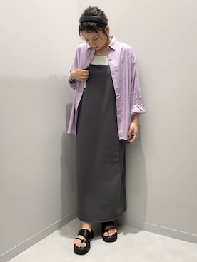 「アイテム（シャツワンピース）」を使った、kinacoさん（レディース・158cm・20代）の夏コーディネート