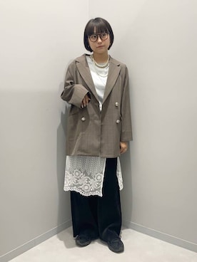 「アイテム（ストール/ショール）」を使った、kinacoさん（レディース・158cm）の夏コーディネート