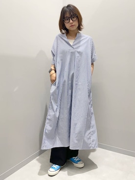 「アイテム（シャツワンピース）」を使った、kinacoさん（レディース・158cm・20代）の夏コーディネート
