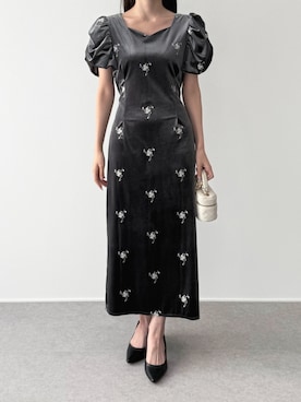 「アイテム（ドレス）」を使った、yuさん（レディース・160cm）の冬コーディネート