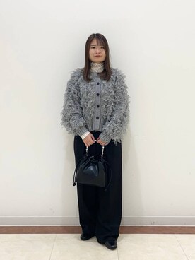 「LOWRYS FARM（ローリーズファーム）のストレッチヒールブーツ　140507（ブーツ、ブラック系）」を使った、hono0427さん（レディース）の冬コーディネート