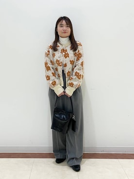 「LOWRYS FARM（ローリーズファーム）のストレッチヒールブーツ　140507（ブーツ、ブラック系）」を使った、hono0427さん（レディース）の冬コーディネート