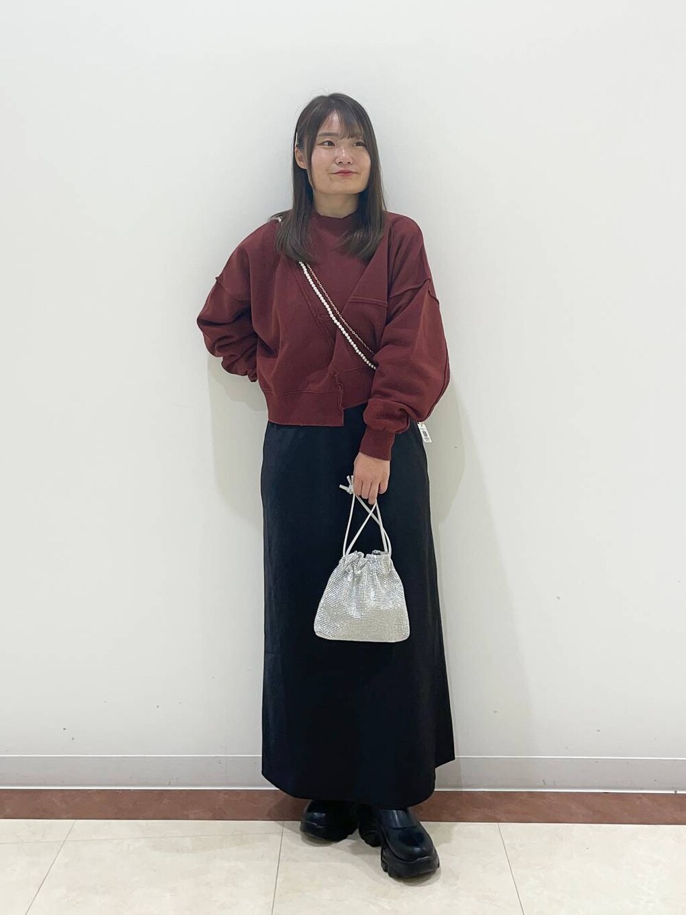 「秋冬新作」｜「LOWRYS FARMのストレッチスニーカーブーツ　133385（ブーツ、ブラック系）」を使った、hono0427さん（レディース・151cm）の秋コーディネートの1枚目の写真