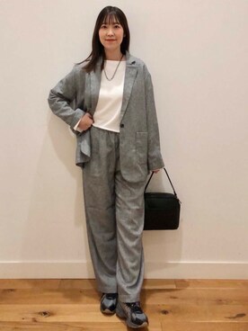 「春のジャケットスタイル」｜「アイテム（アクセサリー）」を使った、aiitouさん（レディース・158cm）の春コーディネート