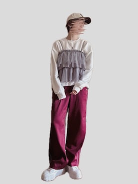 「ストリートカジュアル」｜「アイテム（アクセサリー）」を使った、Moonさん（レディース・156cm）の春コーディネート