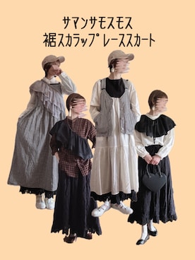 「スカラップ」｜「アイテム（スカート）」を使った、Moonさん（レディース・156cm）の夏コーディネート