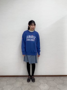 「刺繍」｜「アイテム（スウェット）」を使った、あかしさん（レディース・152cm）の冬コーディネート