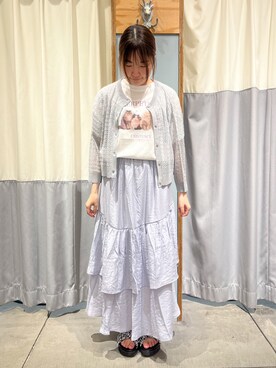 「ehka sopo（エヘカソポ）のくしゅくしゅギンガム厚底サンダル（サンダル）」を使った、あかしさん（レディース・152cm）の夏コーディネート