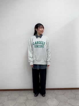 「刺繍」｜「アイテム（スウェット）」を使った、あかしさん（レディース・152cm）の冬コーディネート