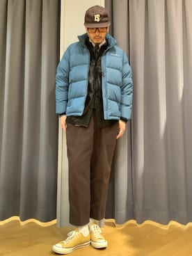 「アイテム（ダウンジャケット/コート）」を使った、ebkouhokuさん（メンズ・181cm）の冬コーディネート