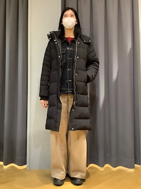 「Eddie Bauer（エディーバウアー）のアイテム（ダウンジャケット/コート）」を使った、ebkouhokuさん（レディース・170cm）の秋コーディネート